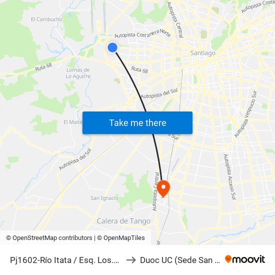 Pj1602-Río Itata / Esq. Los.Maitenes Pte. to Duoc UC (Sede San Bernardo) map