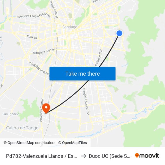 Pd782-Valenzuela Llanos / Esq. Av. Simón Bolivar to Duoc UC (Sede San Bernardo) map