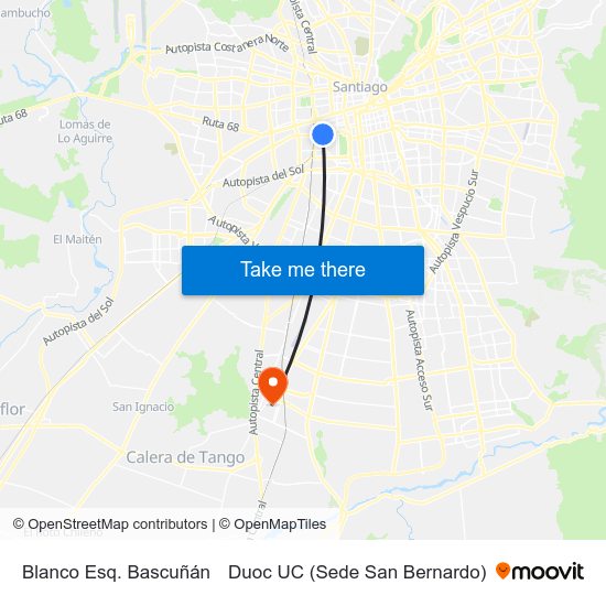 Blanco Esq. Bascuñán to Duoc UC (Sede San Bernardo) map