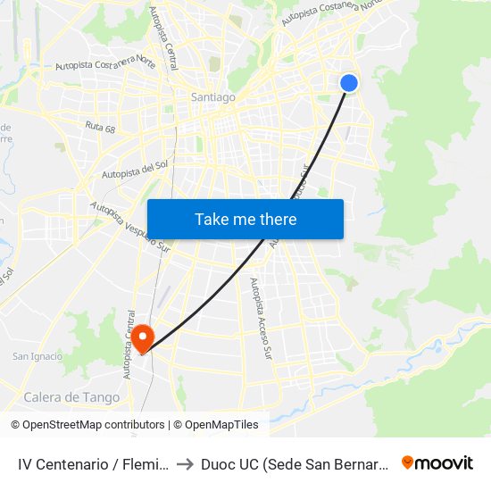 IV Centenario / Fleming to Duoc UC (Sede San Bernardo) map