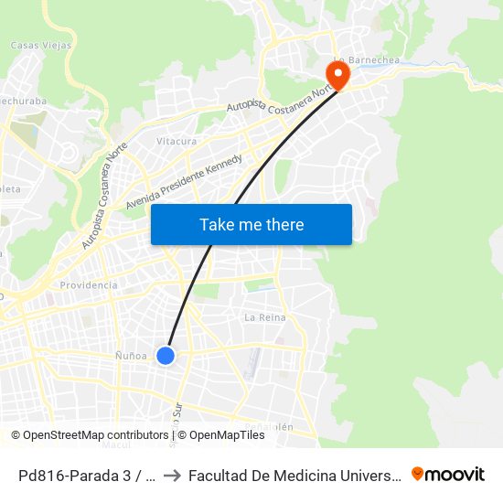 Pd816-Parada 3 / (M) Villa Frei to Facultad De Medicina Universidad Del Desarrollo map