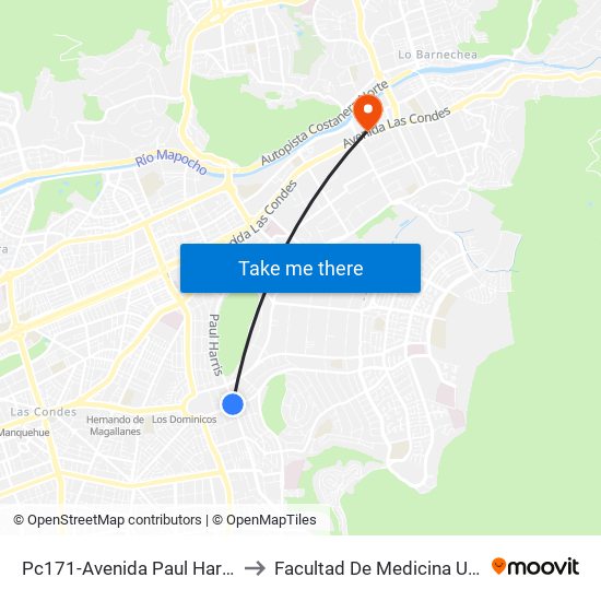 Pc171-Avenida Paul Harris / Esq. General Blanche to Facultad De Medicina Universidad Del Desarrollo map
