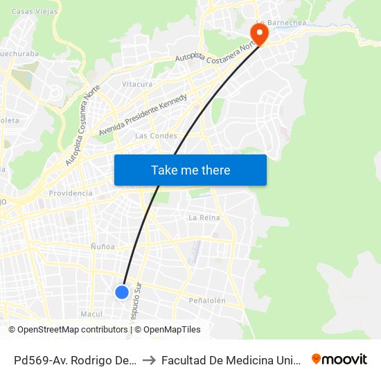 Pd569-Av. Rodrigo De Araya / Esq. Nueva to Facultad De Medicina Universidad Del Desarrollo map