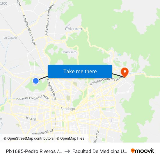 Pb1685-Pedro Riveros / Esq. Avenida Las Torres to Facultad De Medicina Universidad Del Desarrollo map