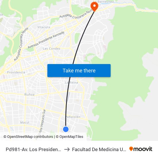 Pd981-Av. Los Presidentes / Esq. Av. Consistorial to Facultad De Medicina Universidad Del Desarrollo map