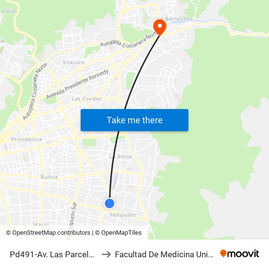 Pd491-Av. Las Parcelas / Esq. Pasaje 445 to Facultad De Medicina Universidad Del Desarrollo map