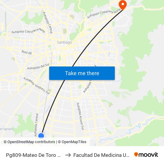 Pg809-Mateo De Toro Y Z. / Esq. Reina Del Mar to Facultad De Medicina Universidad Del Desarrollo map