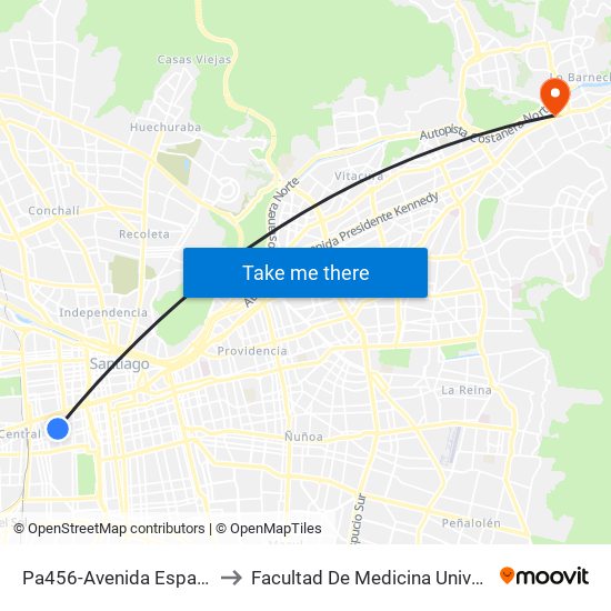 Pa456-Avenida España / Esq. Grajales to Facultad De Medicina Universidad Del Desarrollo map