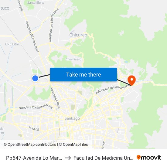 Pb647-Avenida Lo Marcoleta / Esq. Lo Ovalle to Facultad De Medicina Universidad Del Desarrollo map