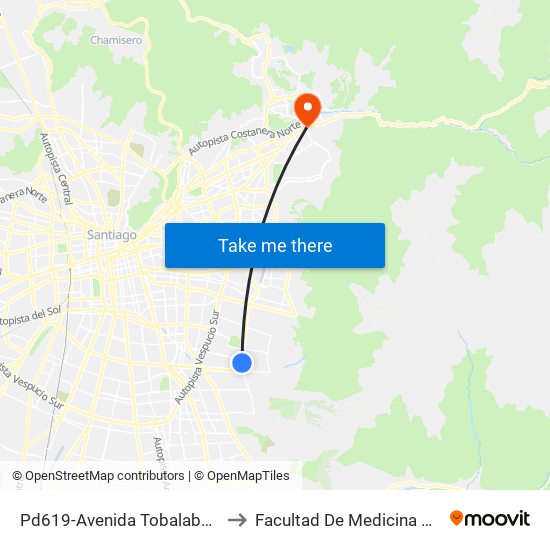 Pd619-Avenida Tobalaba / Esq. Quebrada De Macul to Facultad De Medicina Universidad Del Desarrollo map