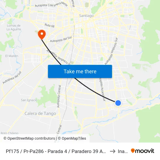 Pf175 / Pr-Pa286 - Parada 4 / Paradero 39 Av. Vicuña Mackenna to Inacap map