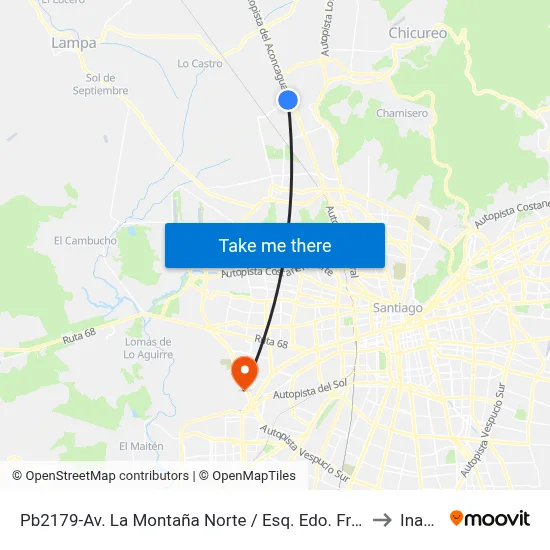 Pb2179-Av. La Montaña Norte / Esq. Edo. Frei Montalva to Inacap map