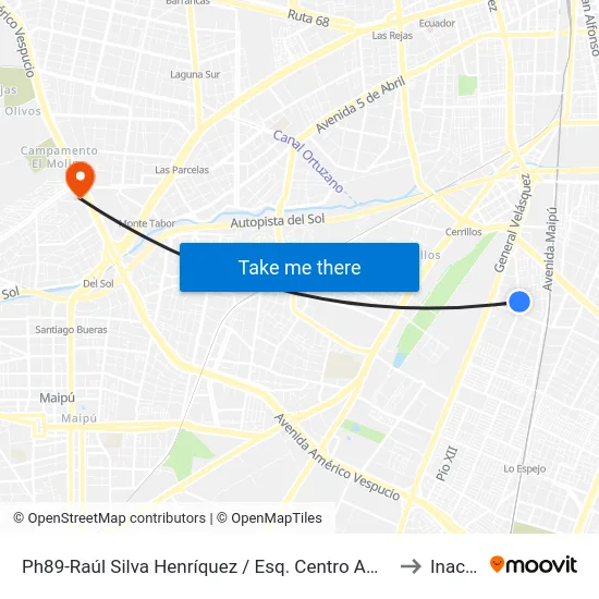 Ph89-Raúl Silva Henríquez / Esq. Centro América to Inacap map