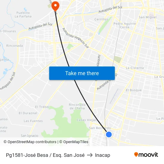 Pg1581-José Besa / Esq. San José to Inacap map
