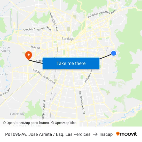 Pd1096-Av. José Arrieta / Esq. Las Perdices to Inacap map