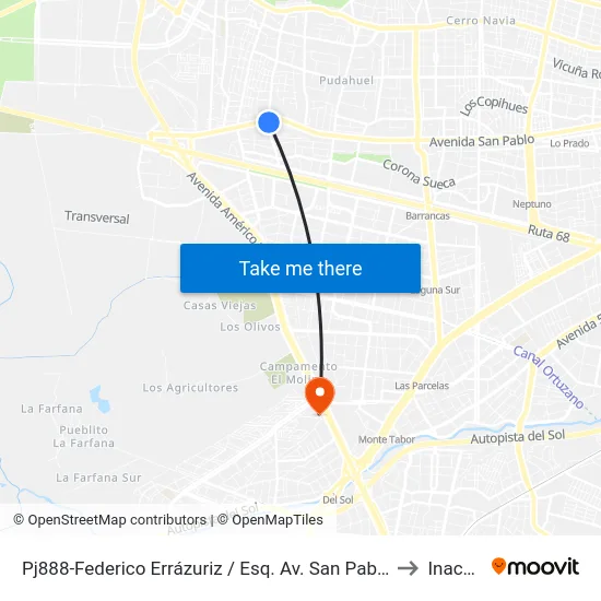 Pj888-Federico Errázuriz / Esq. Av. San Pablo to Inacap map