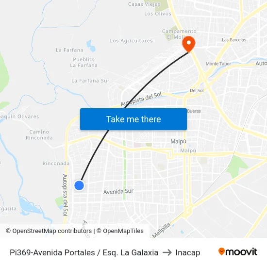 Pi369-Avenida Portales / Esq. La Galaxia to Inacap map