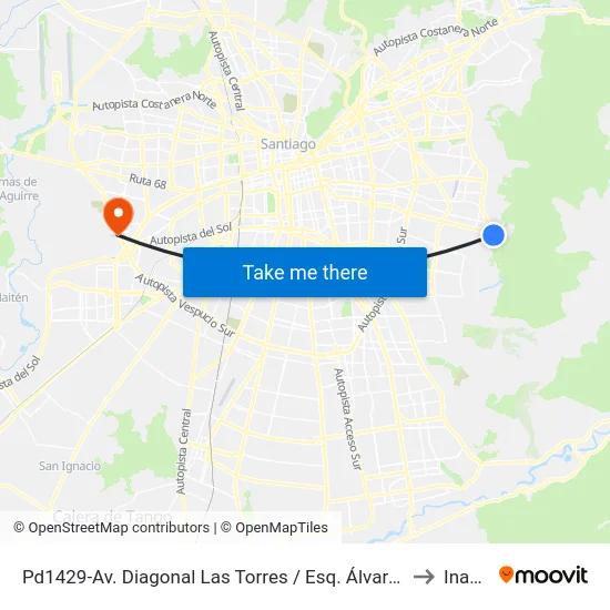 Pd1429-Av. Diagonal Las Torres / Esq. Álvaro Casanova to Inacap map