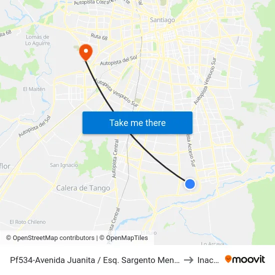 Pf534-Avenida Juanita / Esq. Sargento Menadier to Inacap map