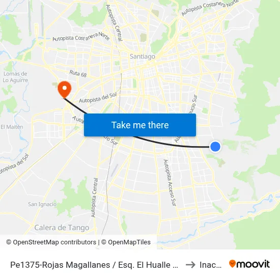 Pe1375-Rojas Magallanes / Esq. El Hualle Sur to Inacap map