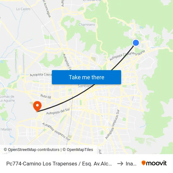 Pc774-Camino Los Trapenses / Esq. Av.Alcalde Délano to Inacap map