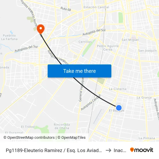 Pg1189-Eleuterio Ramírez / Esq. Los Aviadores to Inacap map