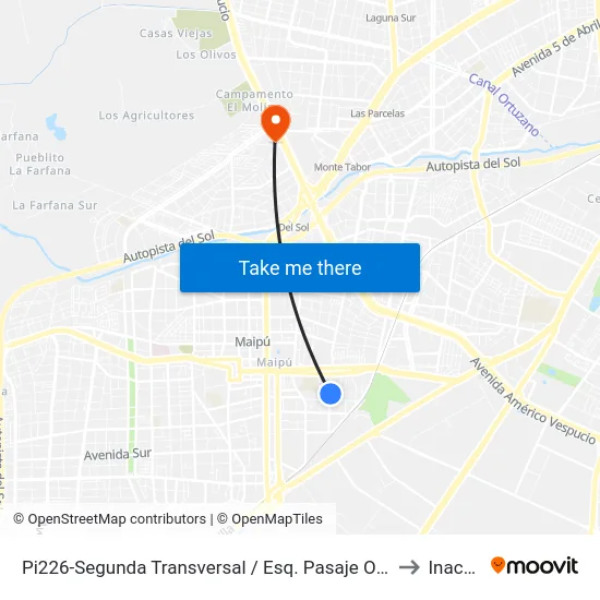 Pi226-Segunda Transversal / Esq. Pasaje Oslo to Inacap map