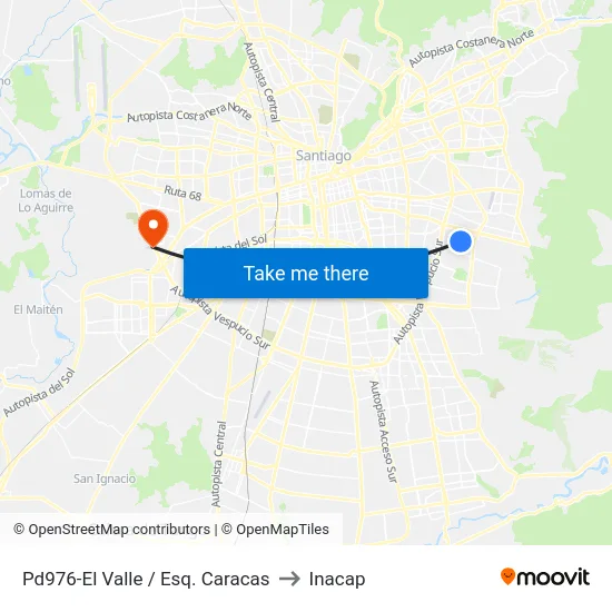 Pd976-El Valle / Esq. Caracas to Inacap map