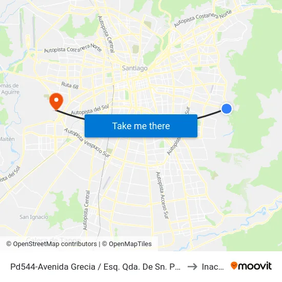 Pd544-Avenida Grecia / Esq. Qda. De Sn. Pedro to Inacap map