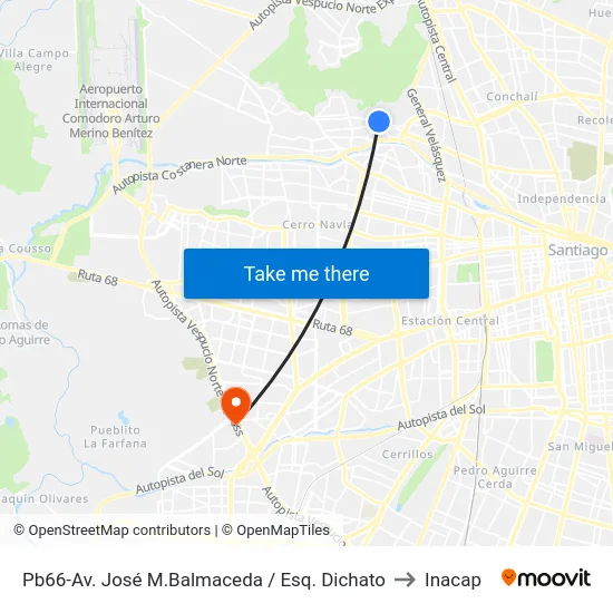 Pb66-Av. José M.Balmaceda / Esq. Dichato to Inacap map