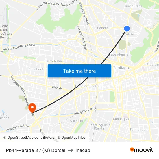 Pb44-Parada 3 / (M) Dorsal to Inacap map