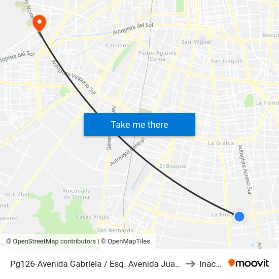 Pg126-Avenida Gabriela / Esq. Avenida Juanita to Inacap map