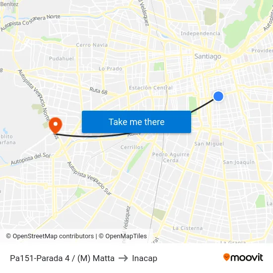 Pa151-Parada 4 / (M) Matta to Inacap map