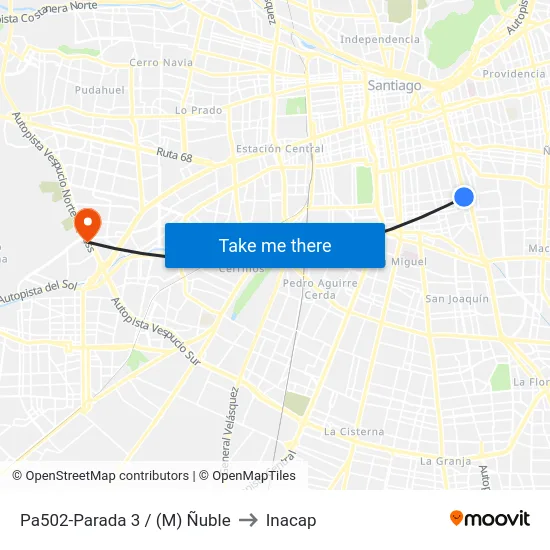 Pa502-Parada 3 / (M) Ñuble to Inacap map