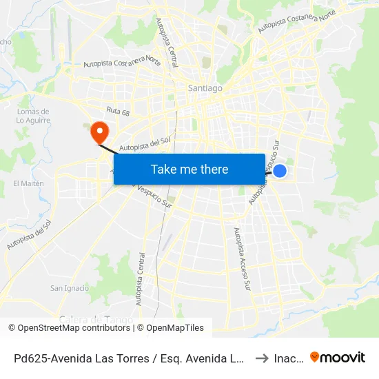 Pd625-Avenida Las Torres / Esq. Avenida Los Mares to Inacap map