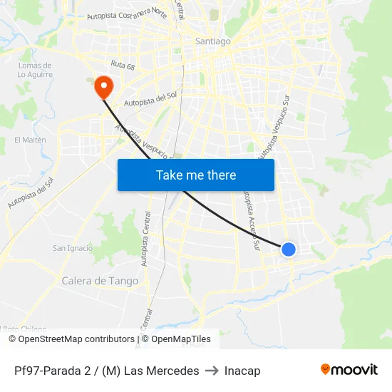 Pf97-Parada 2 / (M) Las Mercedes to Inacap map