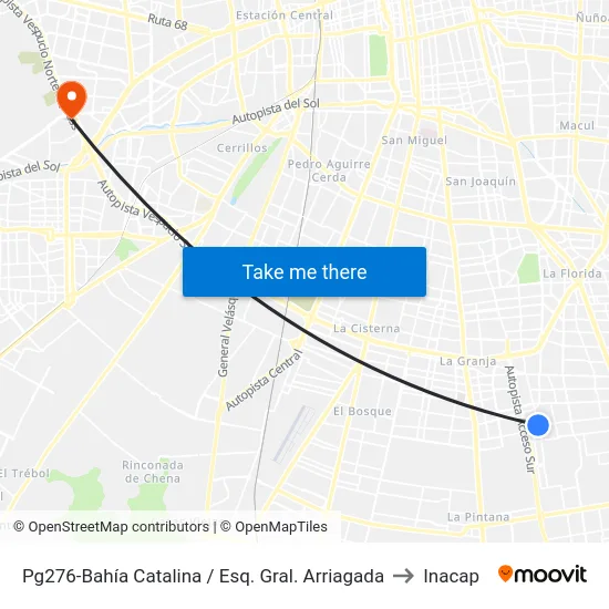 Pg276-Bahía Catalina / Esq. Gral. Arriagada to Inacap map