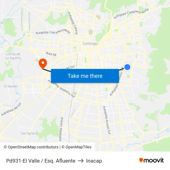 Pd931-El Valle / Esq. Afluente to Inacap map
