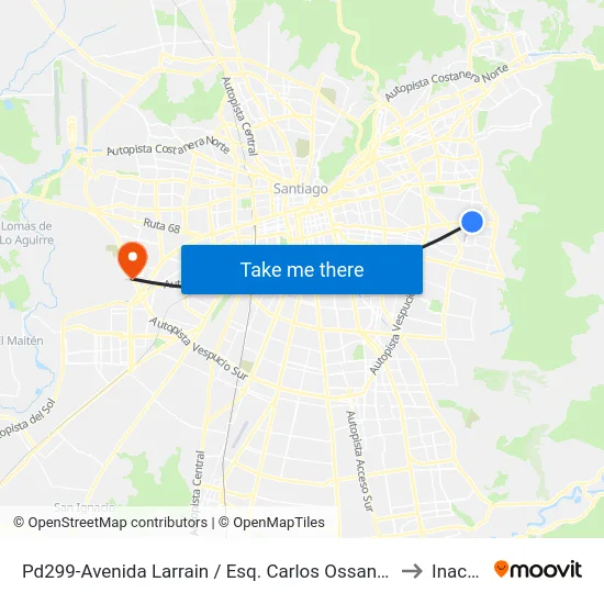 Pd299-Avenida Larrain / Esq. Carlos Ossandón to Inacap map