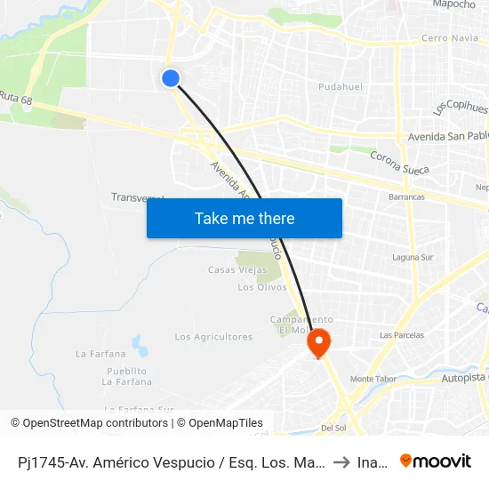 Pj1745-Av. Américo Vespucio / Esq. Los. Maitenes-Oriente to Inacap map