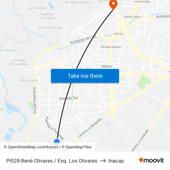 Pi528-René Olivares / Esq. Los Olivares to Inacap map