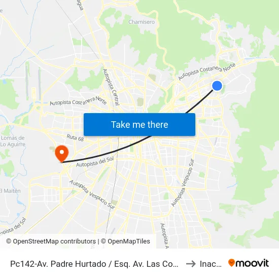 Pc142-Av. Padre Hurtado / Esq. Av. Las Condes to Inacap map