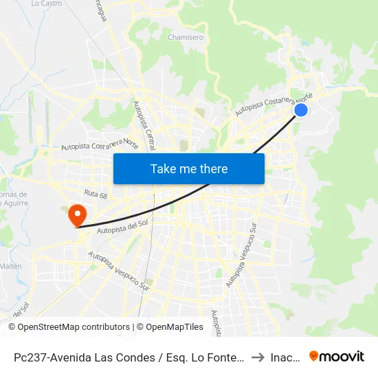 Pc237-Avenida Las Condes / Esq. Lo Fontecilla to Inacap map