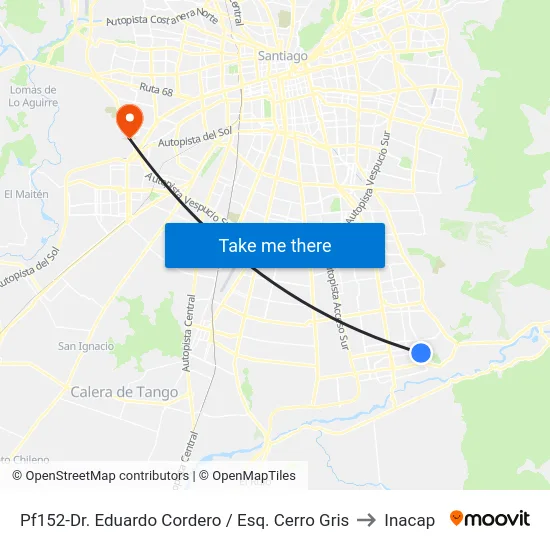 Pf152-Dr. Eduardo Cordero / Esq. Cerro Gris to Inacap map