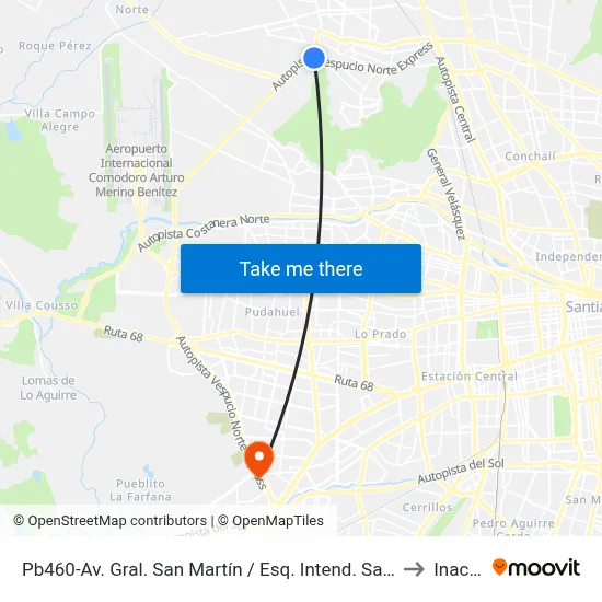 Pb460-Av. Gral. San Martín / Esq. Intend. Saavedra to Inacap map