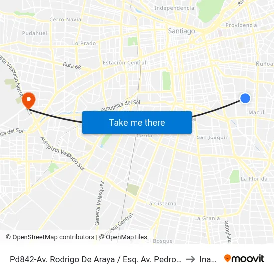 Pd842-Av. Rodrigo De Araya / Esq. Av. Pedro De Valdivia to Inacap map