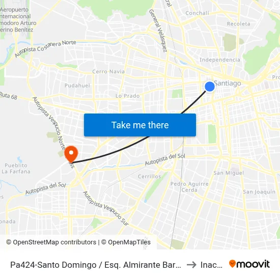 Pa424-Santo Domingo / Esq. Almirante Barroso to Inacap map