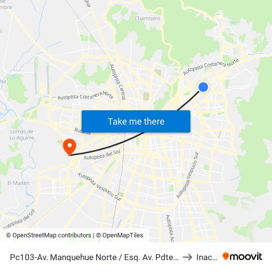 Pc103-Av. Manquehue Norte / Esq. Av. Pdte. Riesco to Inacap map