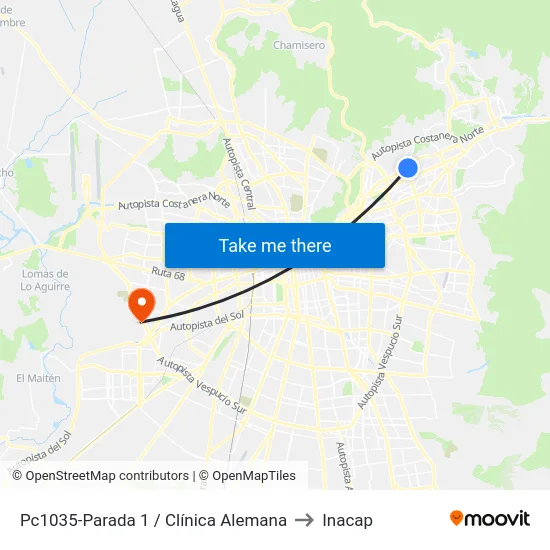 Pc1035-Parada 1 / Clínica Alemana to Inacap map
