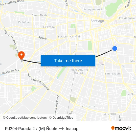 Pd204-Parada 2 / (M) Ñuble to Inacap map